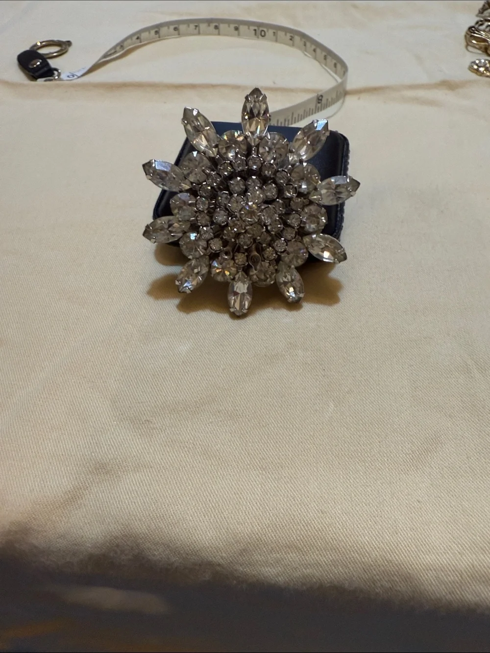 Crystal Flower Statement Brooch in Clear Silver (Weiss inspired)